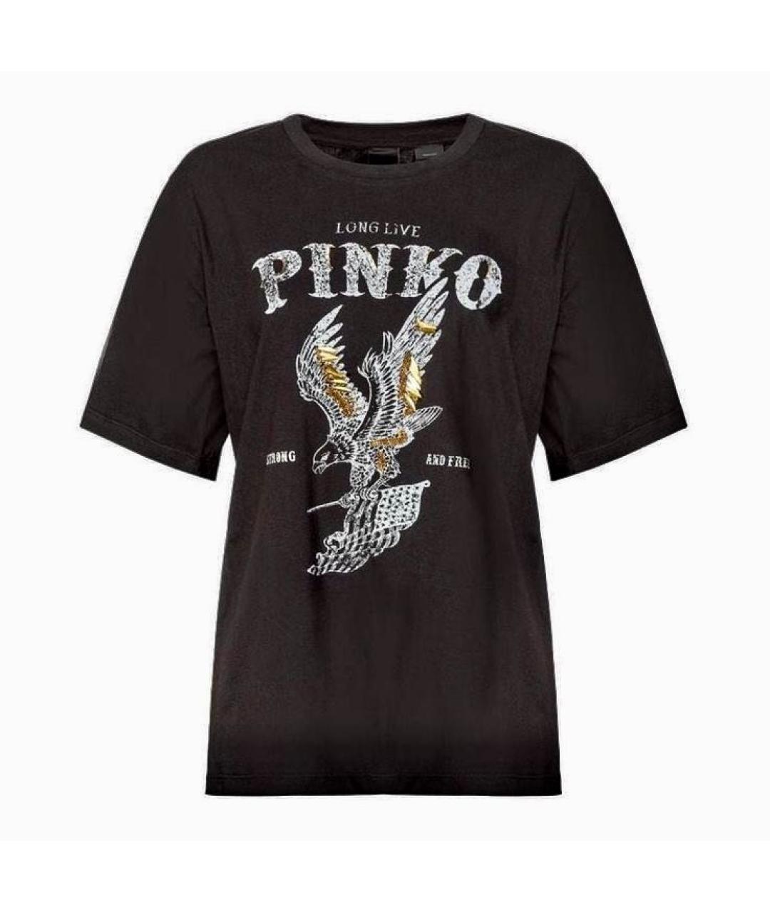 PINKO Черная хлопковая футболка, фото 1