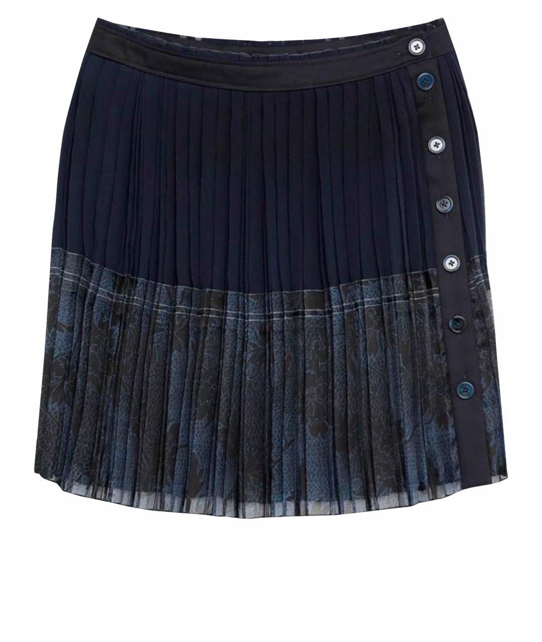 CHLOE Синяя шелковая юбка мини, фото 1