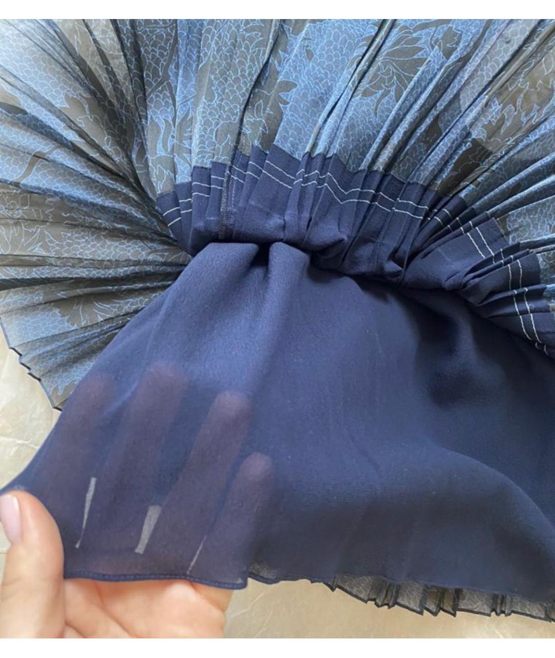 CHLOE Синяя шелковая юбка мини, фото 6