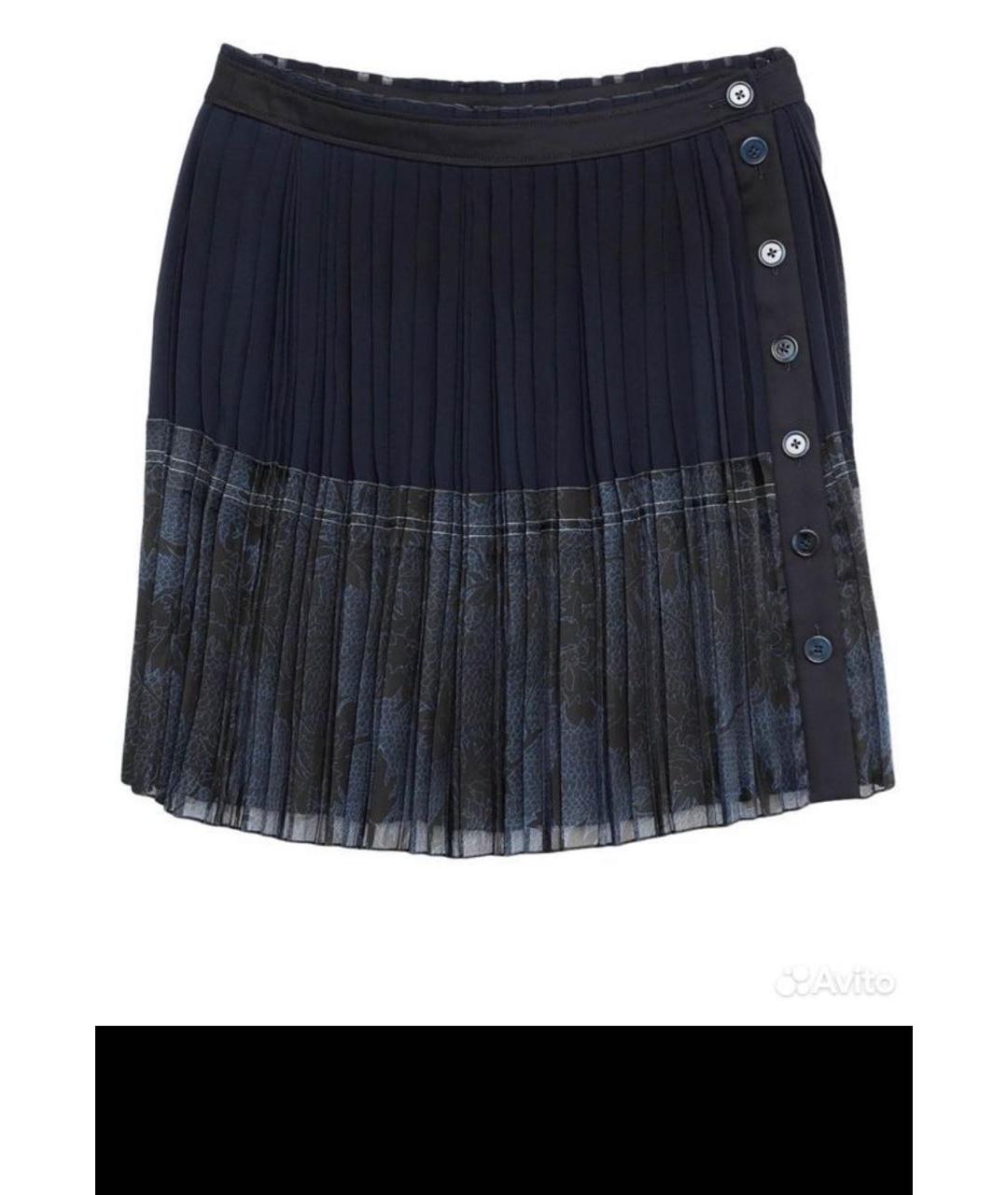 CHLOE Синяя шелковая юбка мини, фото 7