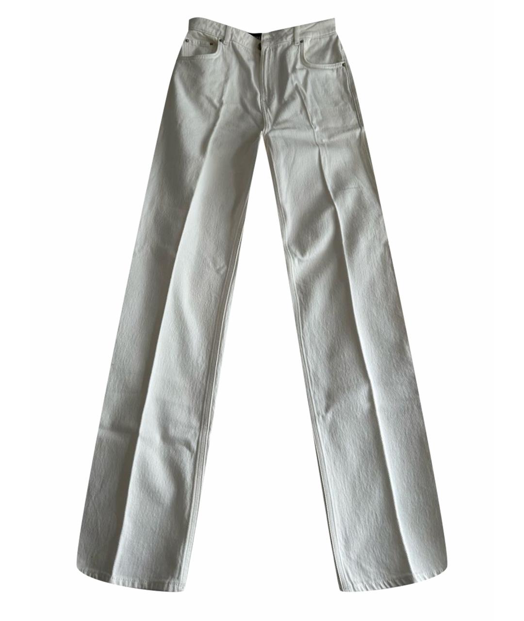FILLES A PAPA Белые хлопковые прямые джинсы, фото 1