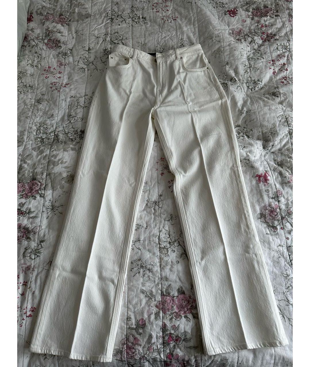 FILLES A PAPA Белые хлопковые прямые джинсы, фото 2
