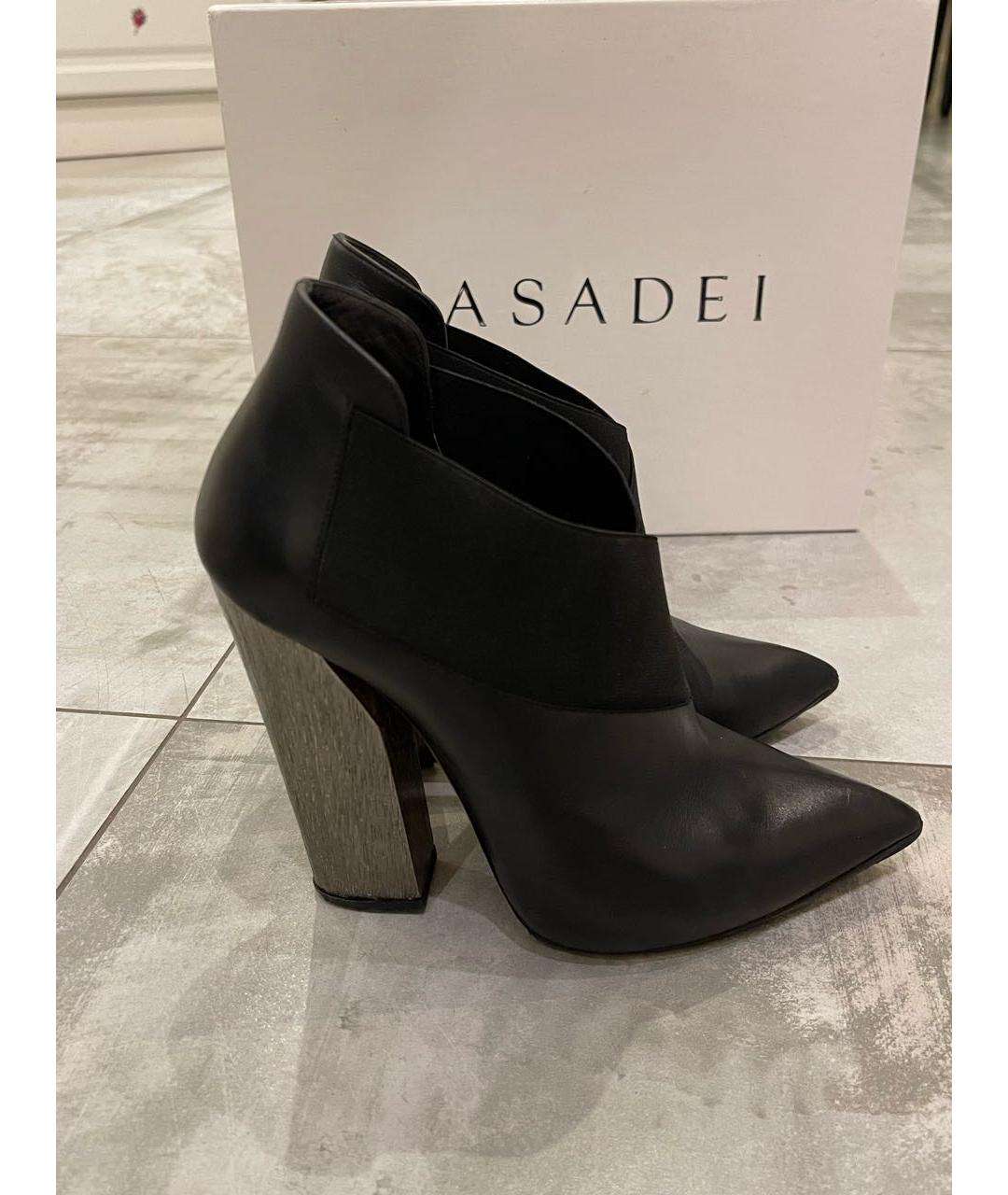 CASADEI Черные кожаные ботильоны, фото 5