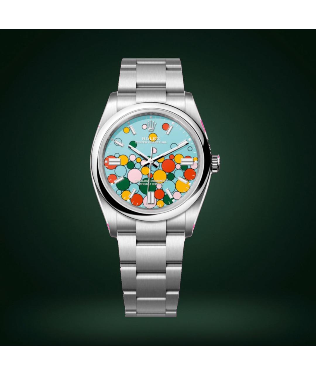 ROLEX Бирюзовые часы, фото 4