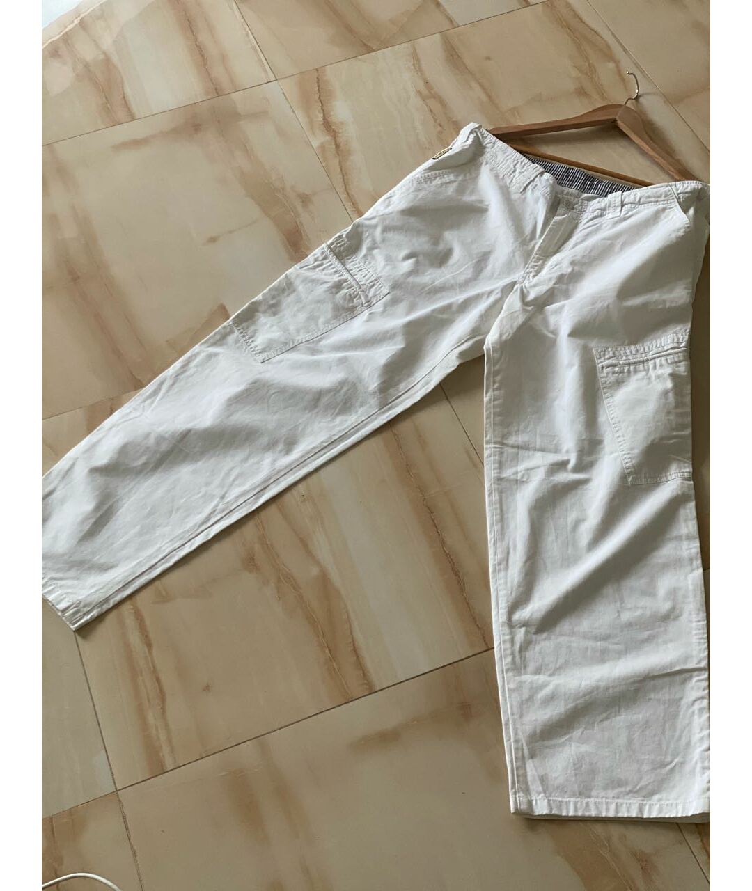 ARMANI JEANS Белые хлопковые брюки чинос, фото 3