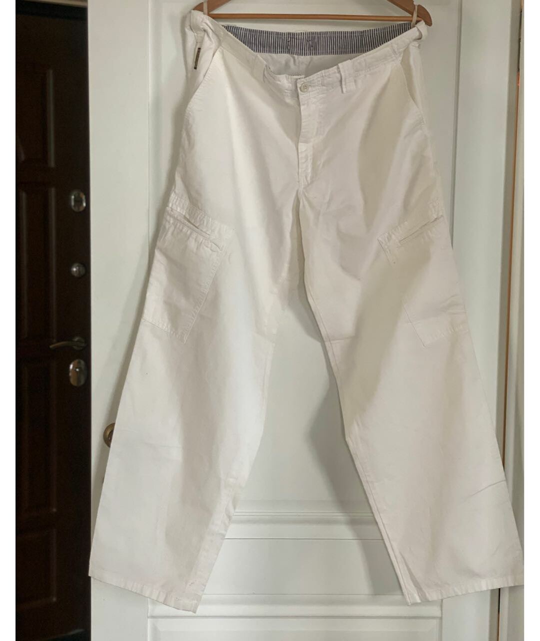 ARMANI JEANS Белые хлопковые брюки чинос, фото 4