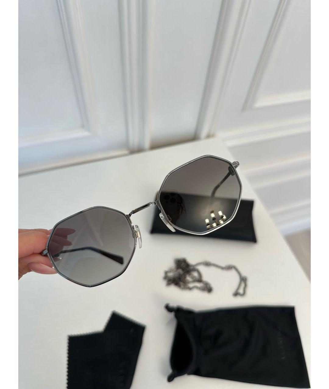 VALENTINO Черные металлические солнцезащитные очки, фото 5