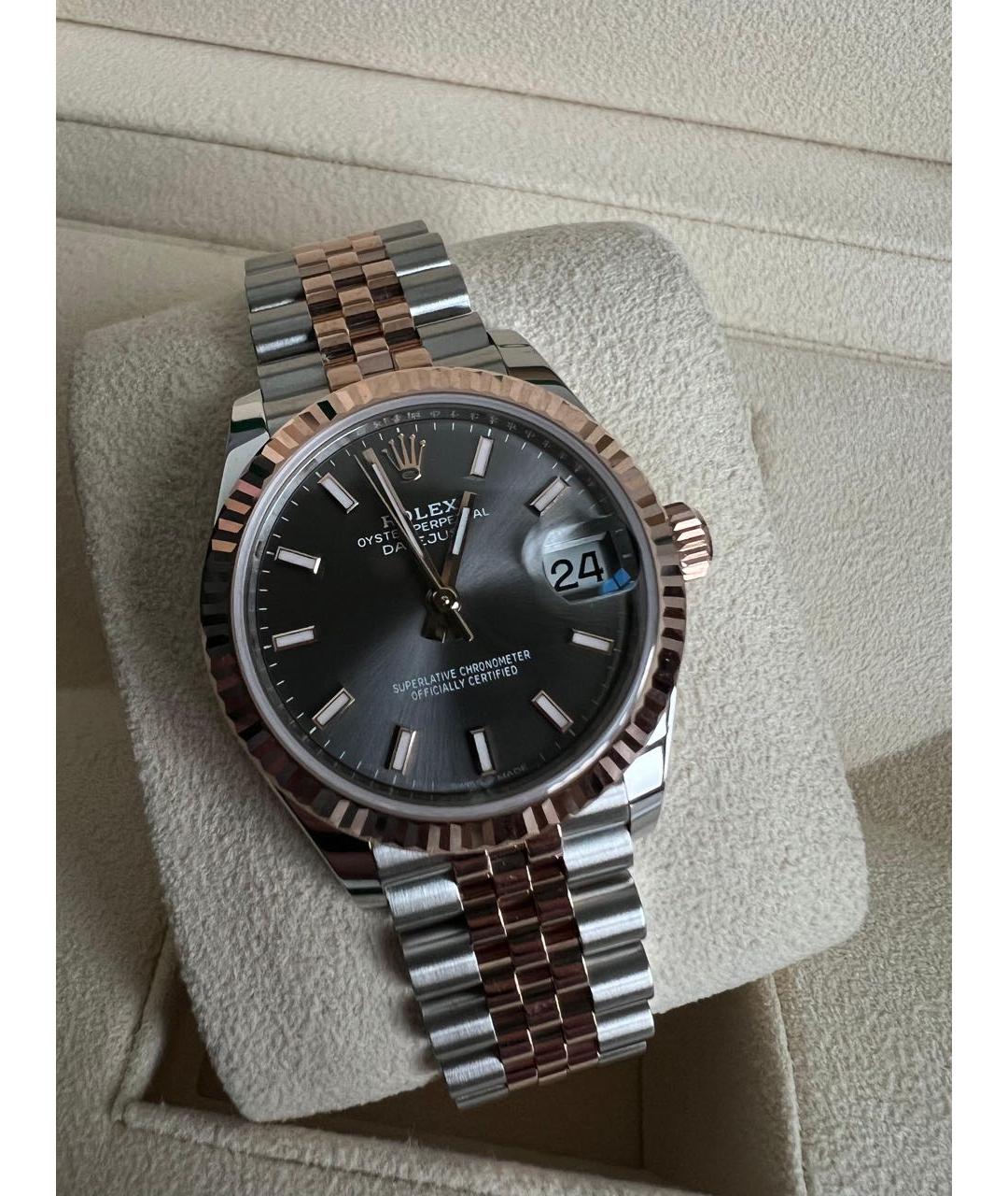 ROLEX Антрацитовые часы из розового золота, фото 2