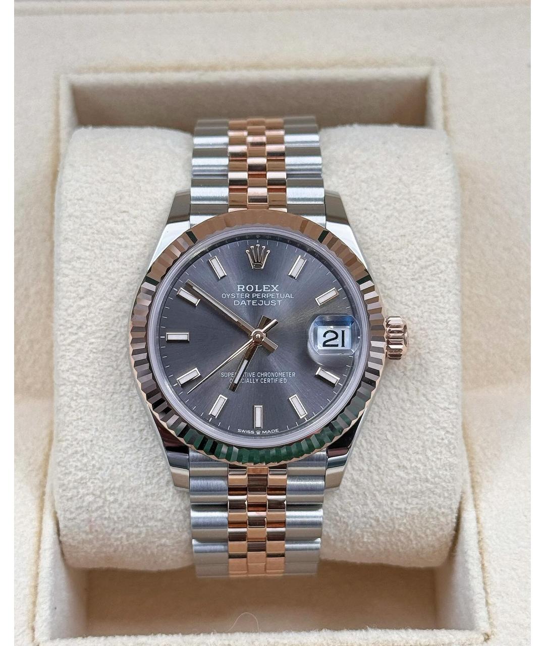 ROLEX Антрацитовые часы из розового золота, фото 3