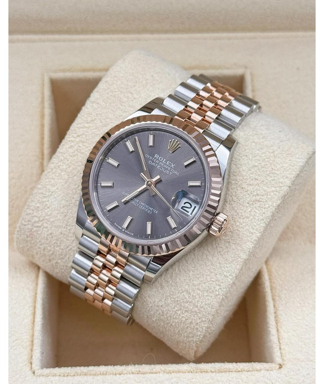 ROLEX Антрацитовые часы из розового золота, фото 4