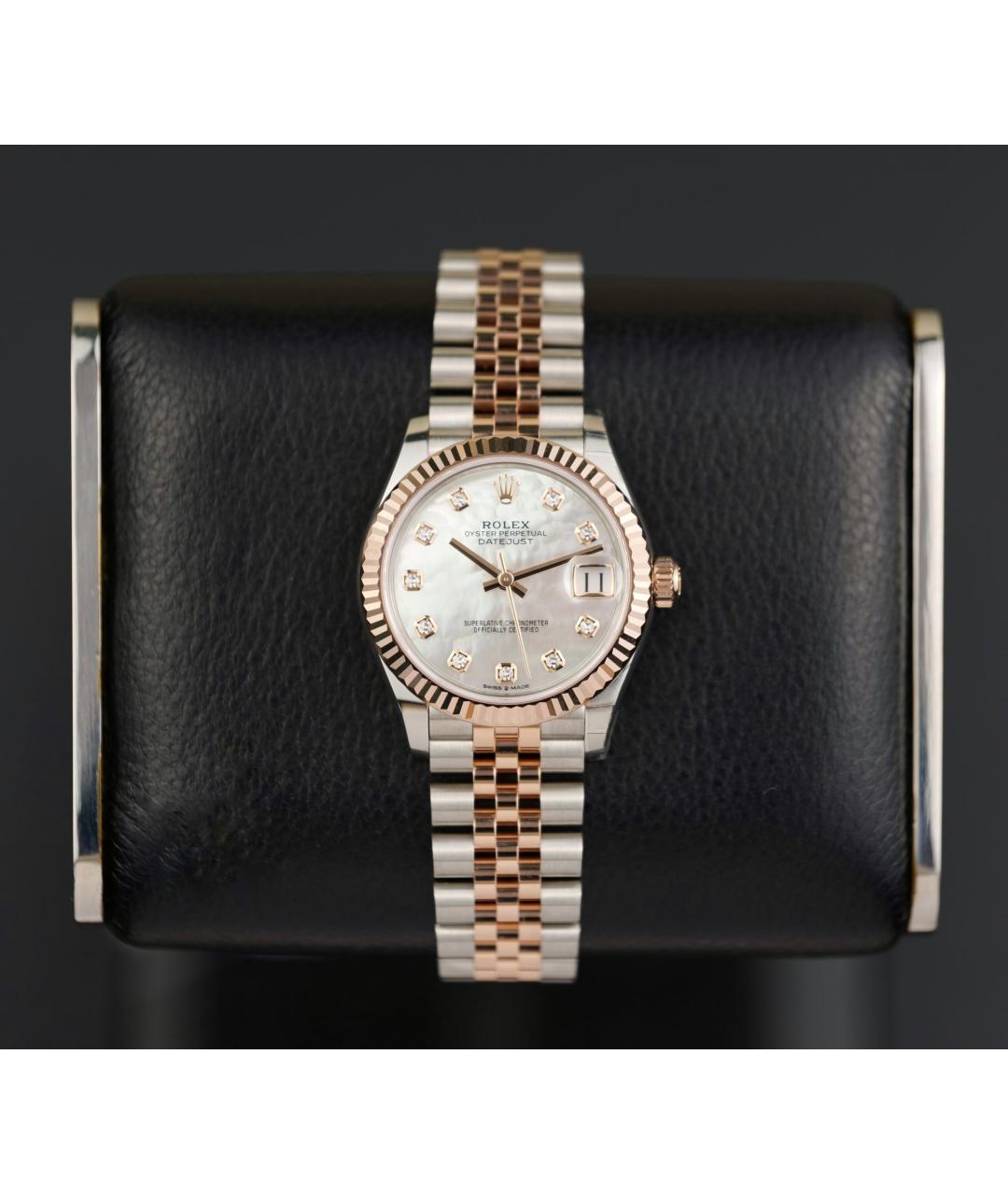 ROLEX Белые часы из розового золота, фото 3