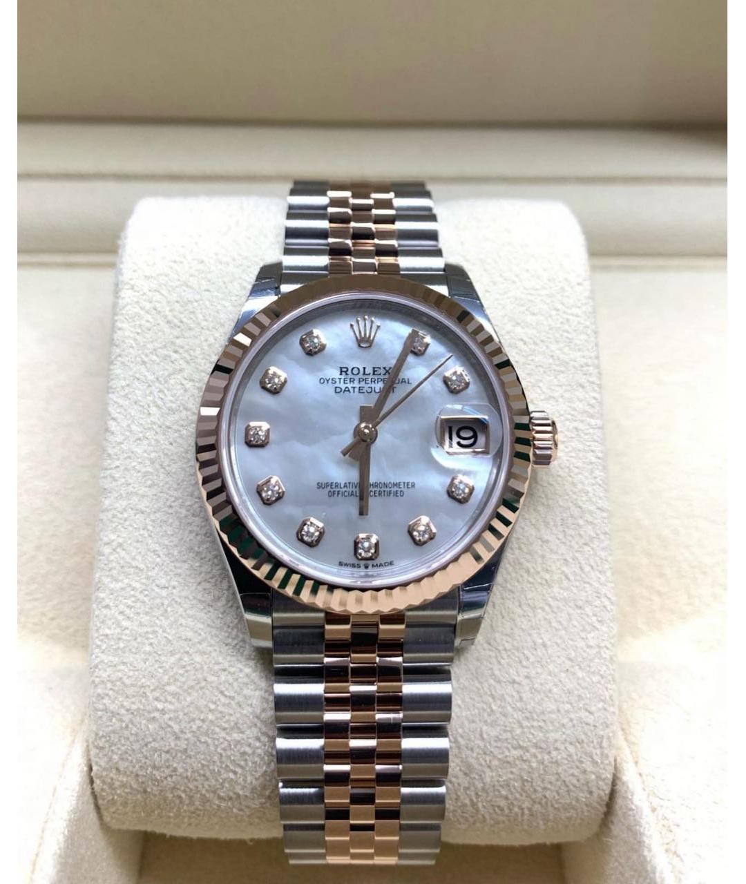 ROLEX Белые часы из розового золота, фото 2