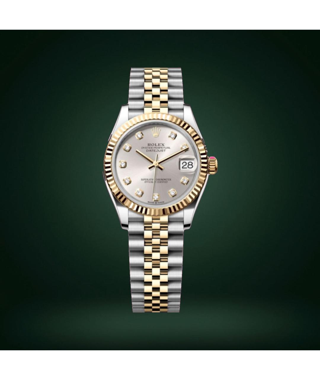 ROLEX Серебряные часы из золота и стали, фото 5