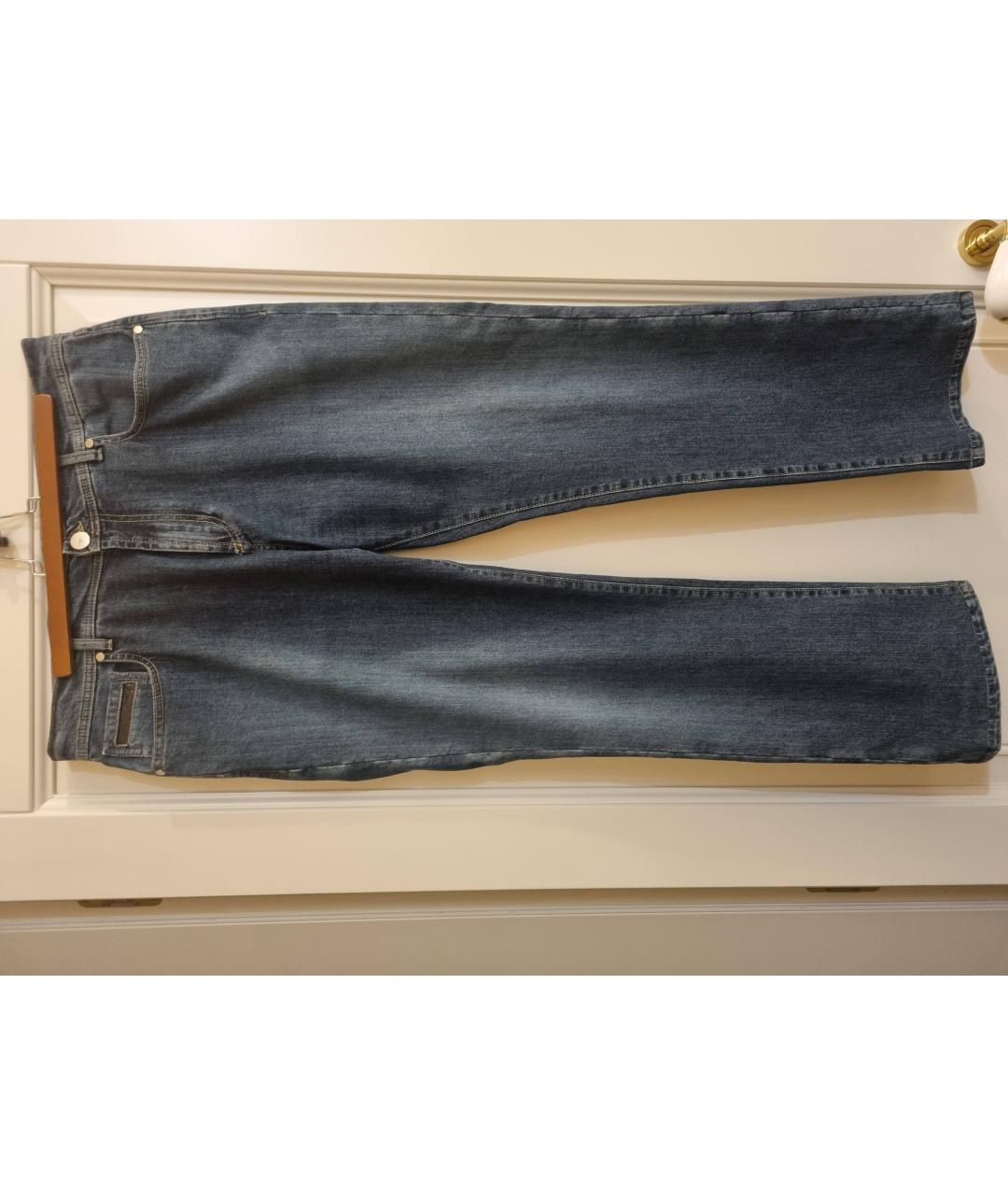DORIANI CASHMERE Темно-синие хлопковые прямые джинсы, фото 5