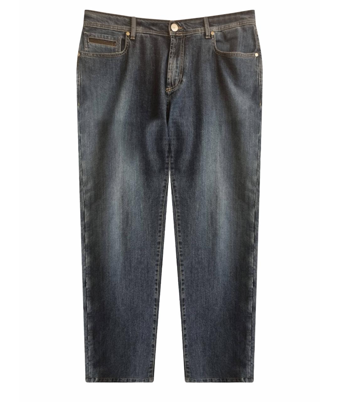 DORIANI CASHMERE Темно-синие хлопковые прямые джинсы, фото 1