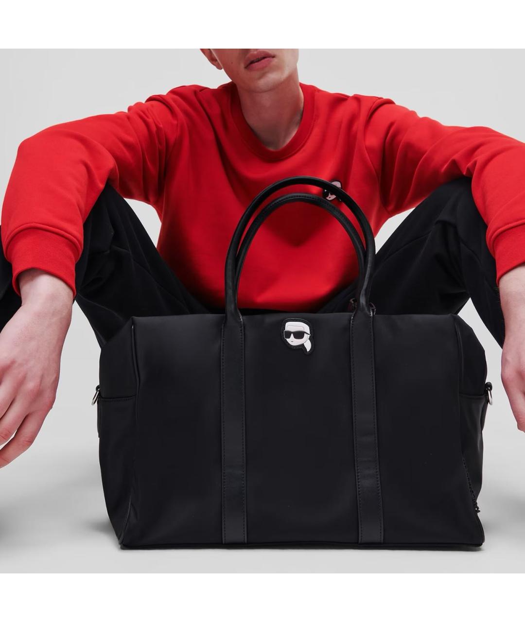 KARL LAGERFELD Черная дорожная/спортивная сумка, фото 6