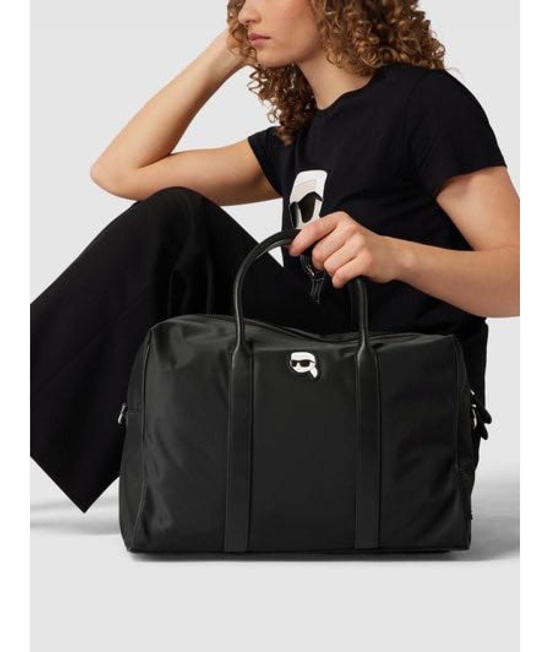 KARL LAGERFELD Черная дорожная/спортивная сумка, фото 7