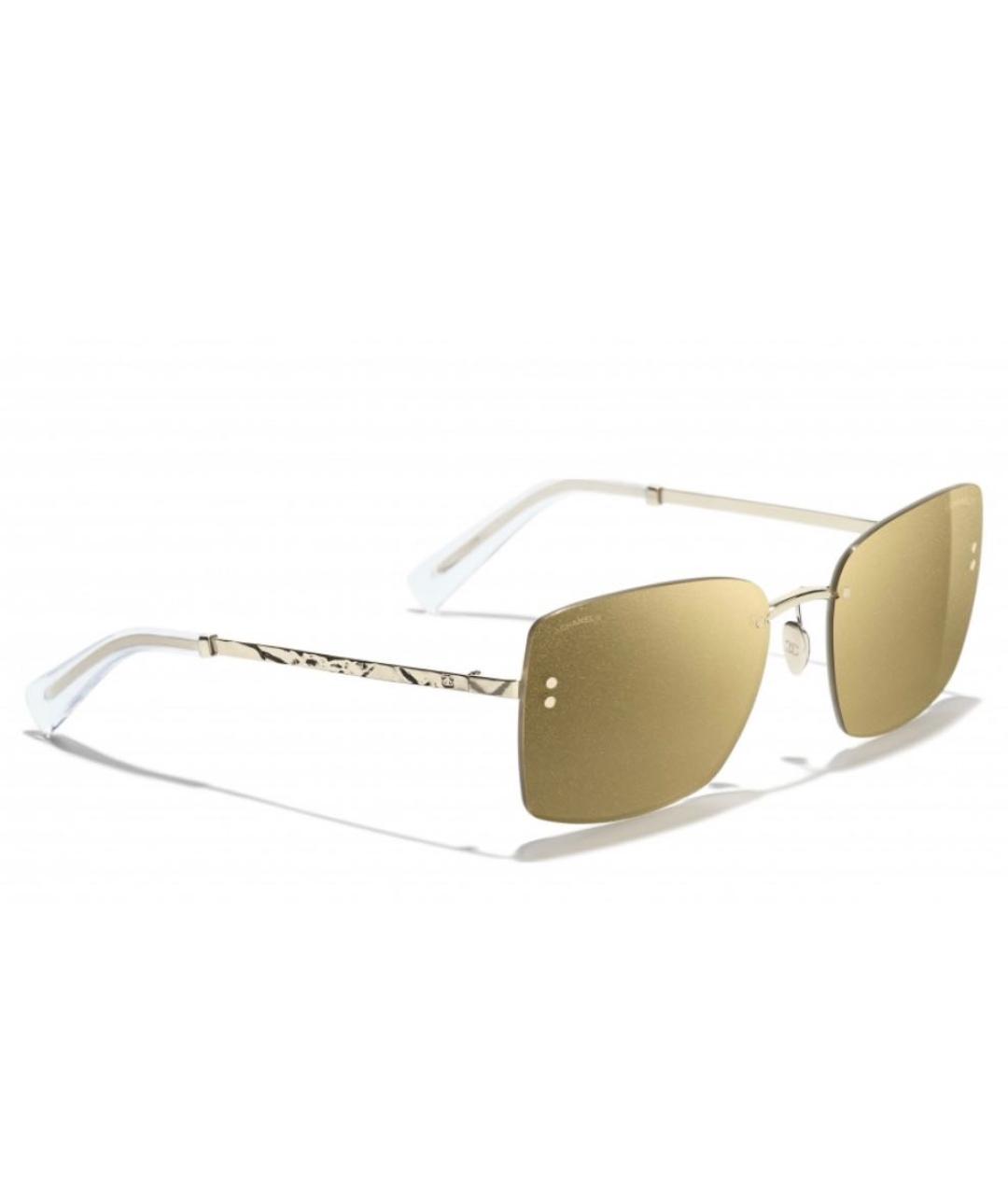 CHANEL PRE-OWNED Золотые солнцезащитные очки, фото 2