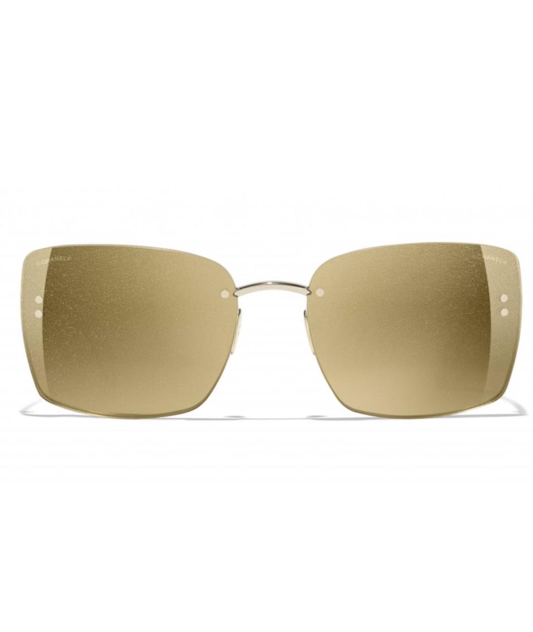 CHANEL PRE-OWNED Золотые солнцезащитные очки, фото 1