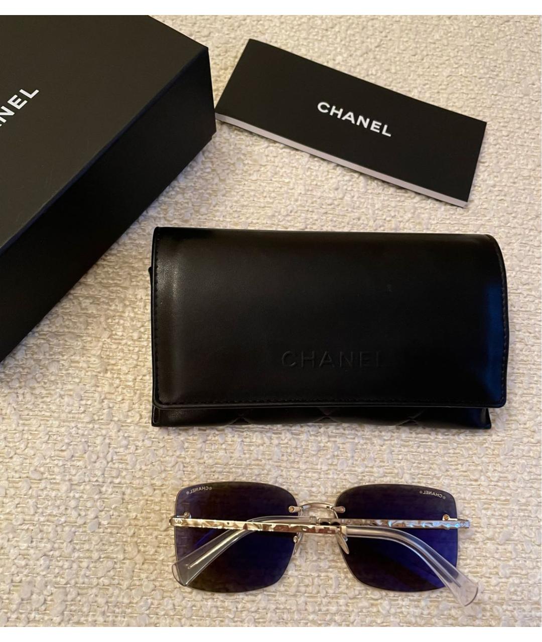 CHANEL PRE-OWNED Золотые солнцезащитные очки, фото 6
