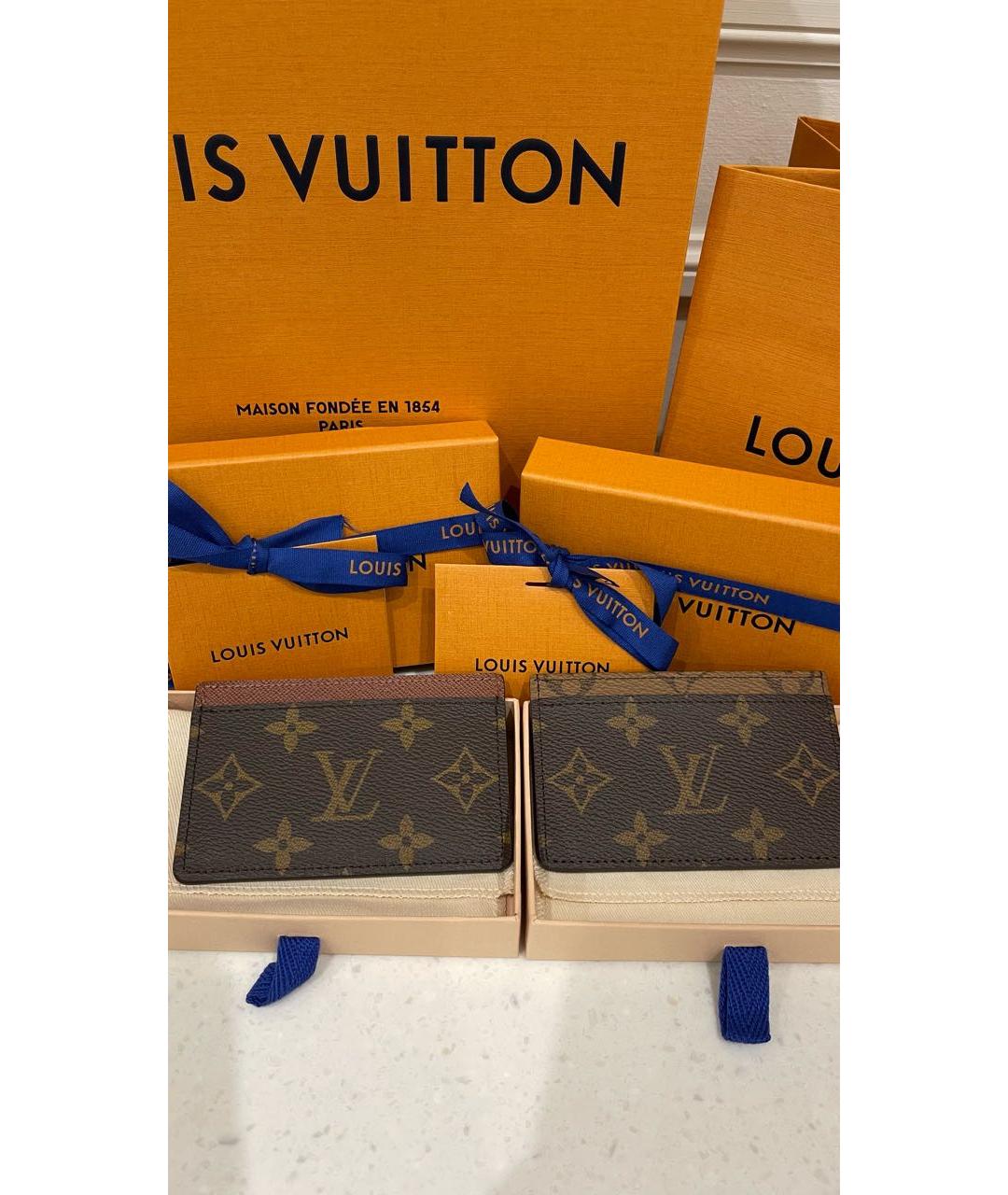 LOUIS VUITTON PRE-OWNED Коричневая визитница, фото 6