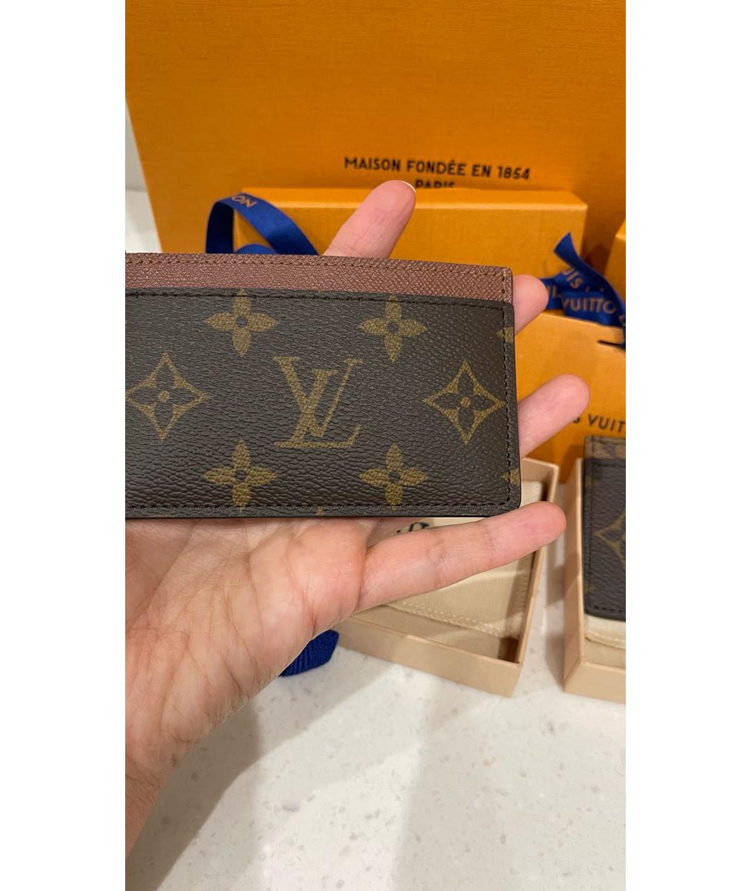 LOUIS VUITTON PRE-OWNED Коричневая визитница, фото 3