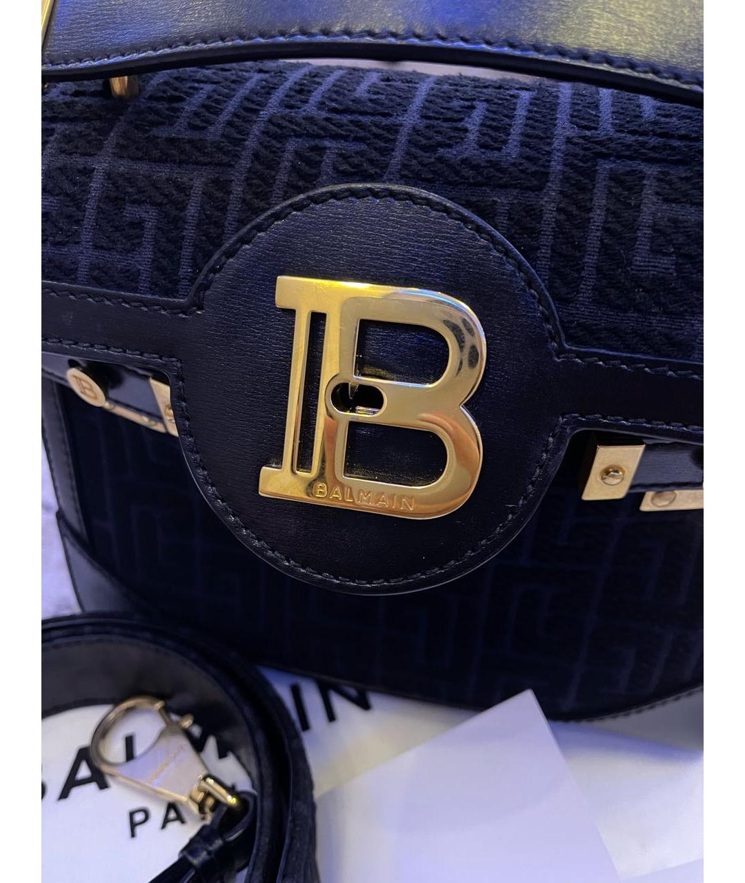 BALMAIN Темно-синяя кожаная сумка через плечо, фото 2