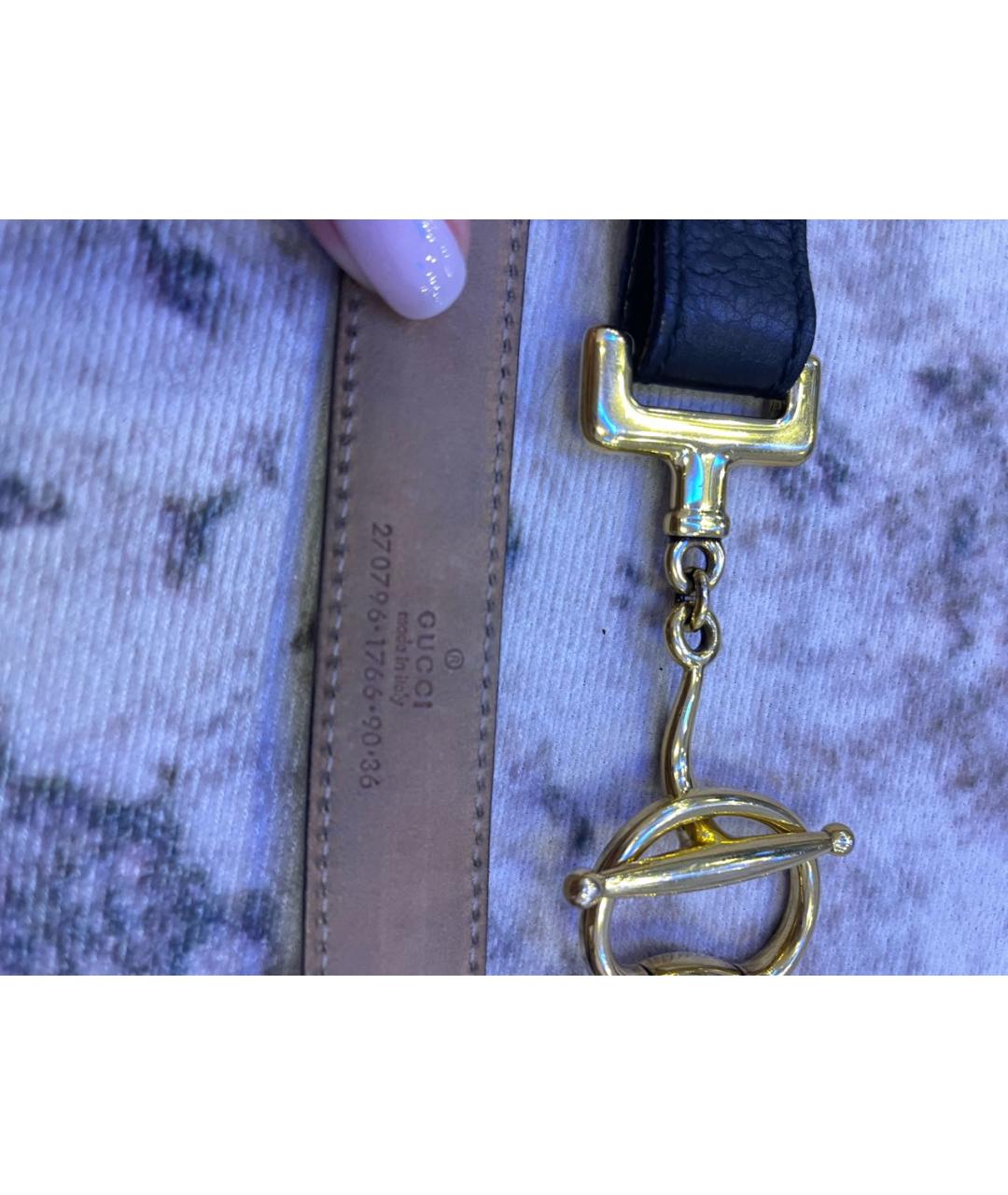 GUCCI Черный кожаный ремень, фото 2