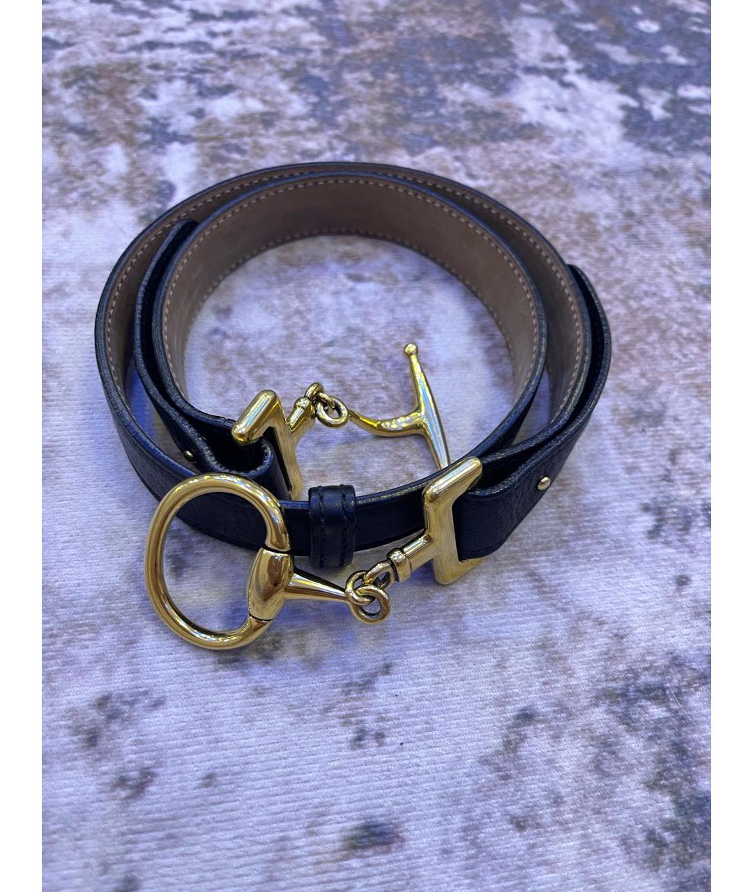 GUCCI Черный кожаный ремень, фото 4