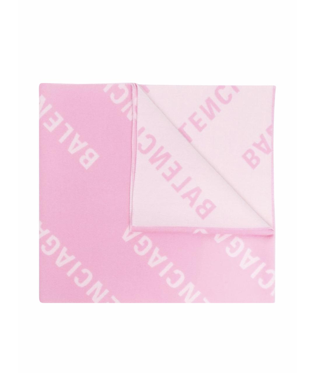 BALENCIAGA Розовый шерстяной шарф, фото 1