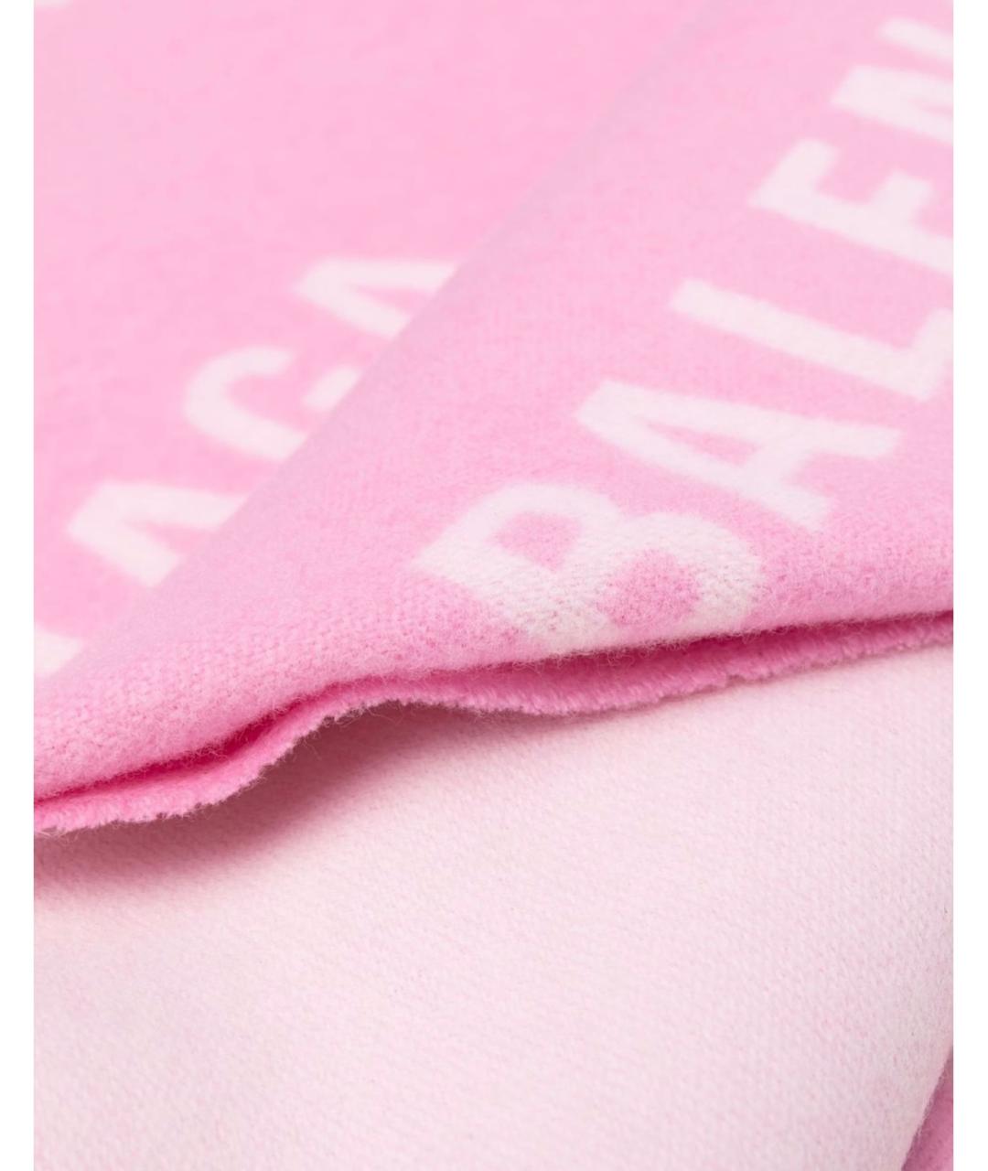 BALENCIAGA Розовый шерстяной шарф, фото 2