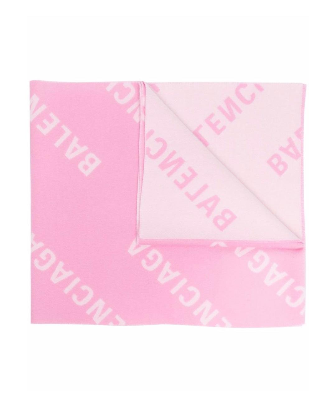 BALENCIAGA Розовый шерстяной шарф, фото 4