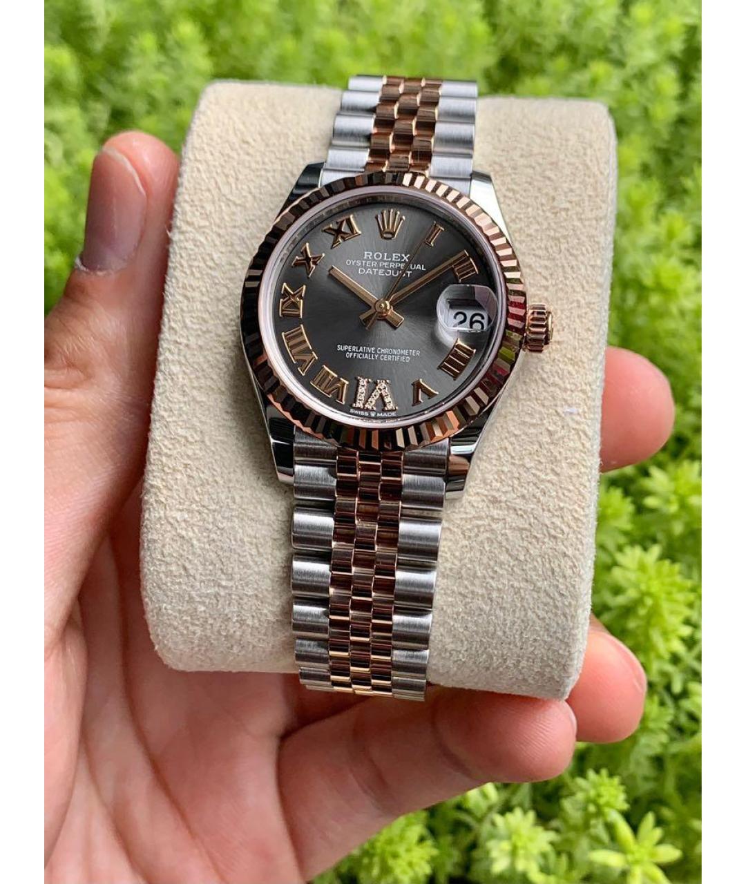 ROLEX Синие часы из розового золота, фото 3
