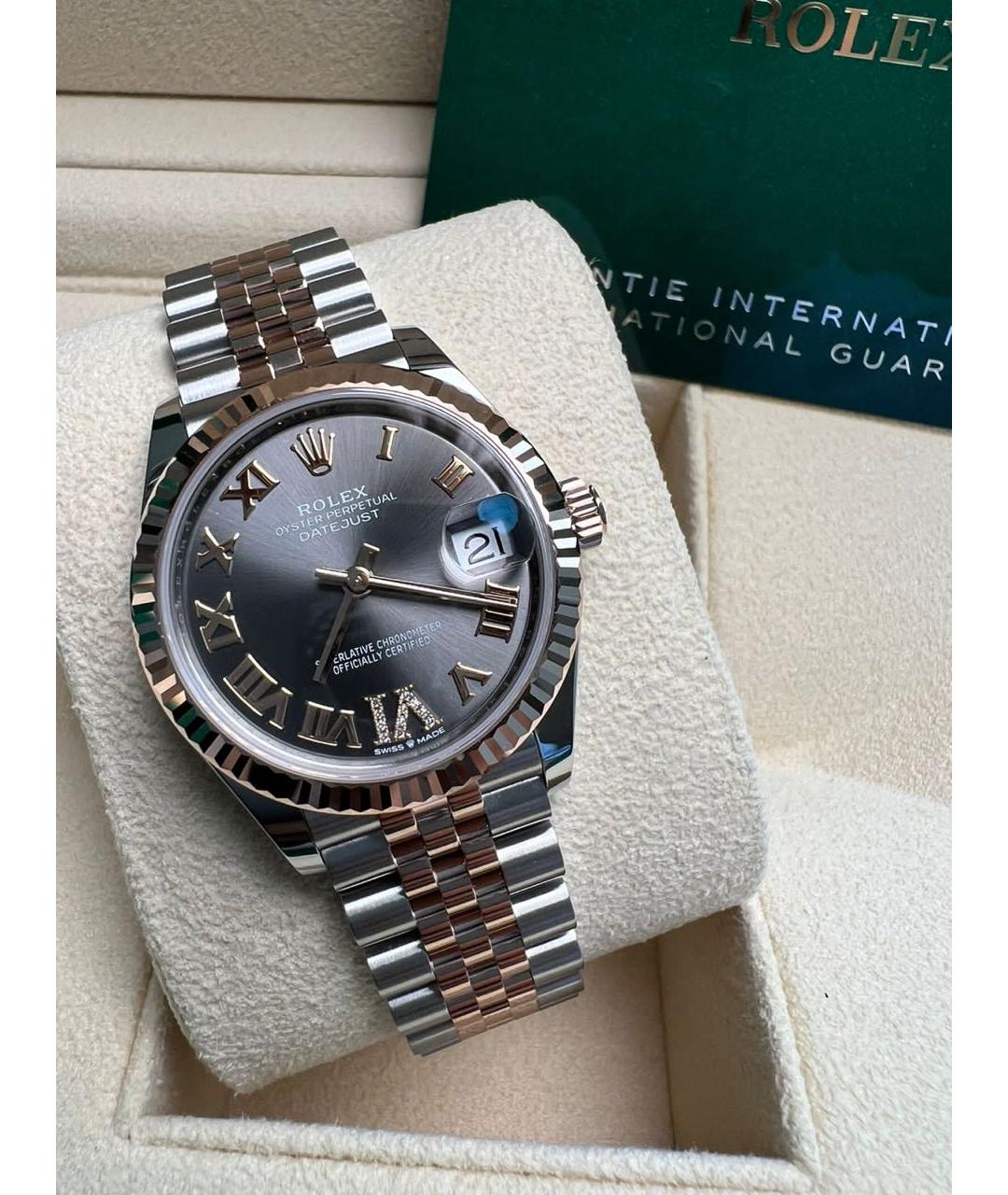 ROLEX Синие часы из розового золота, фото 2