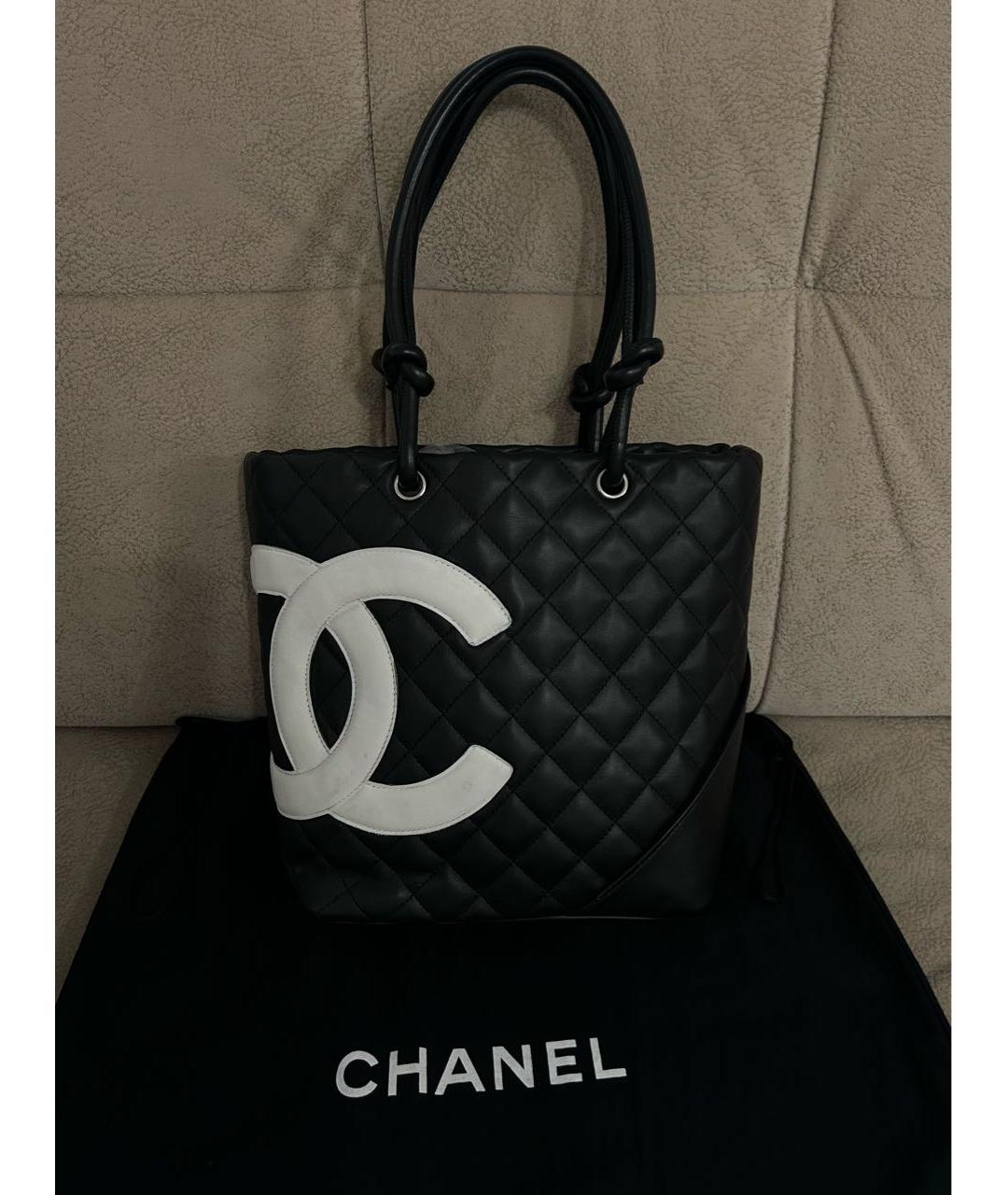 CHANEL Черная кожаная сумка тоут, фото 6