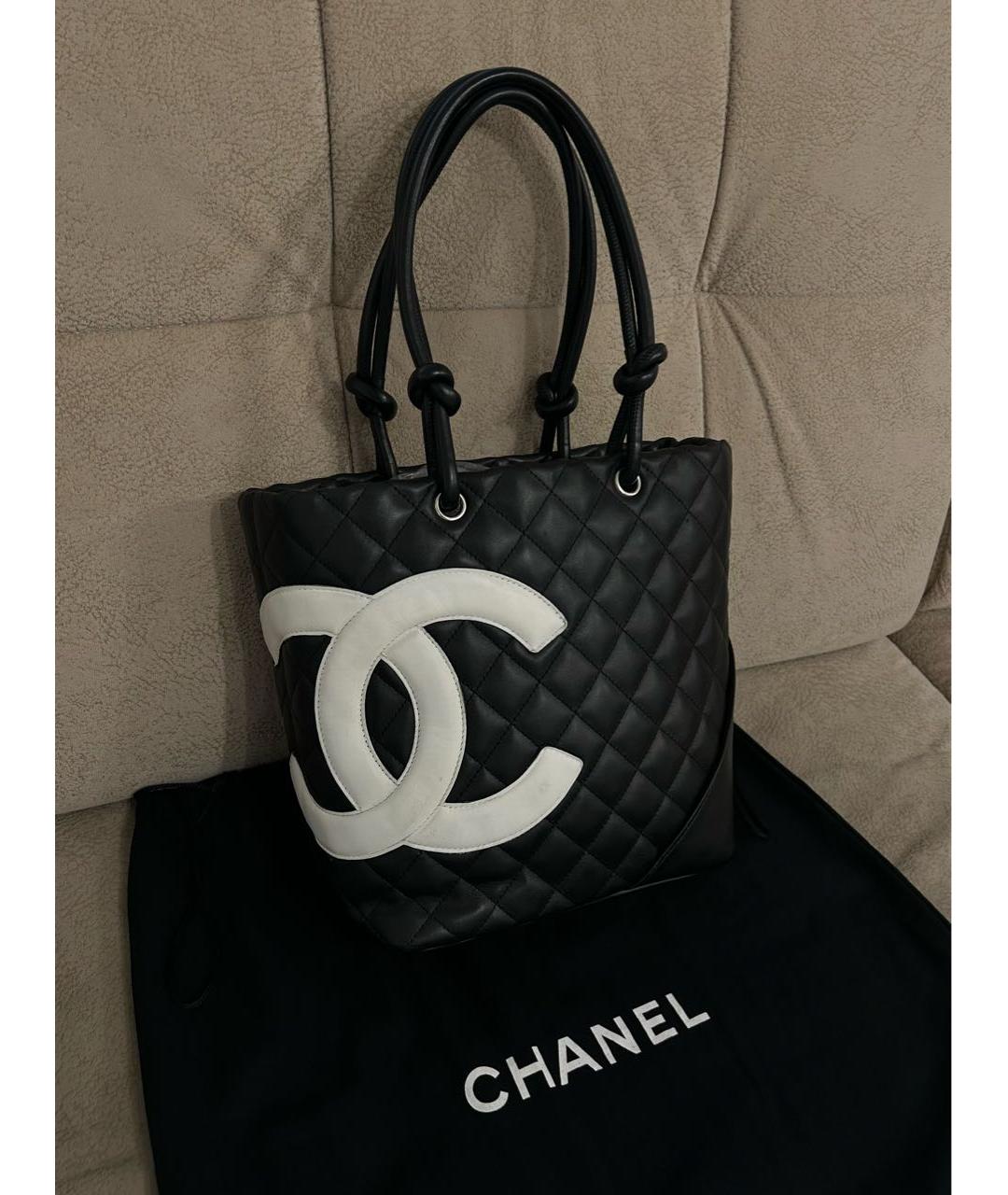 CHANEL Черная кожаная сумка тоут, фото 2