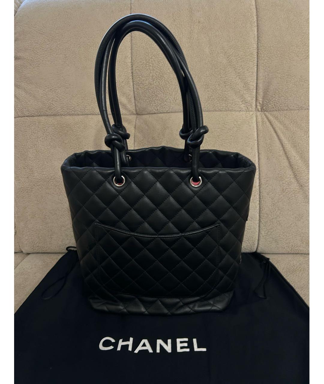 CHANEL Черная кожаная сумка тоут, фото 3