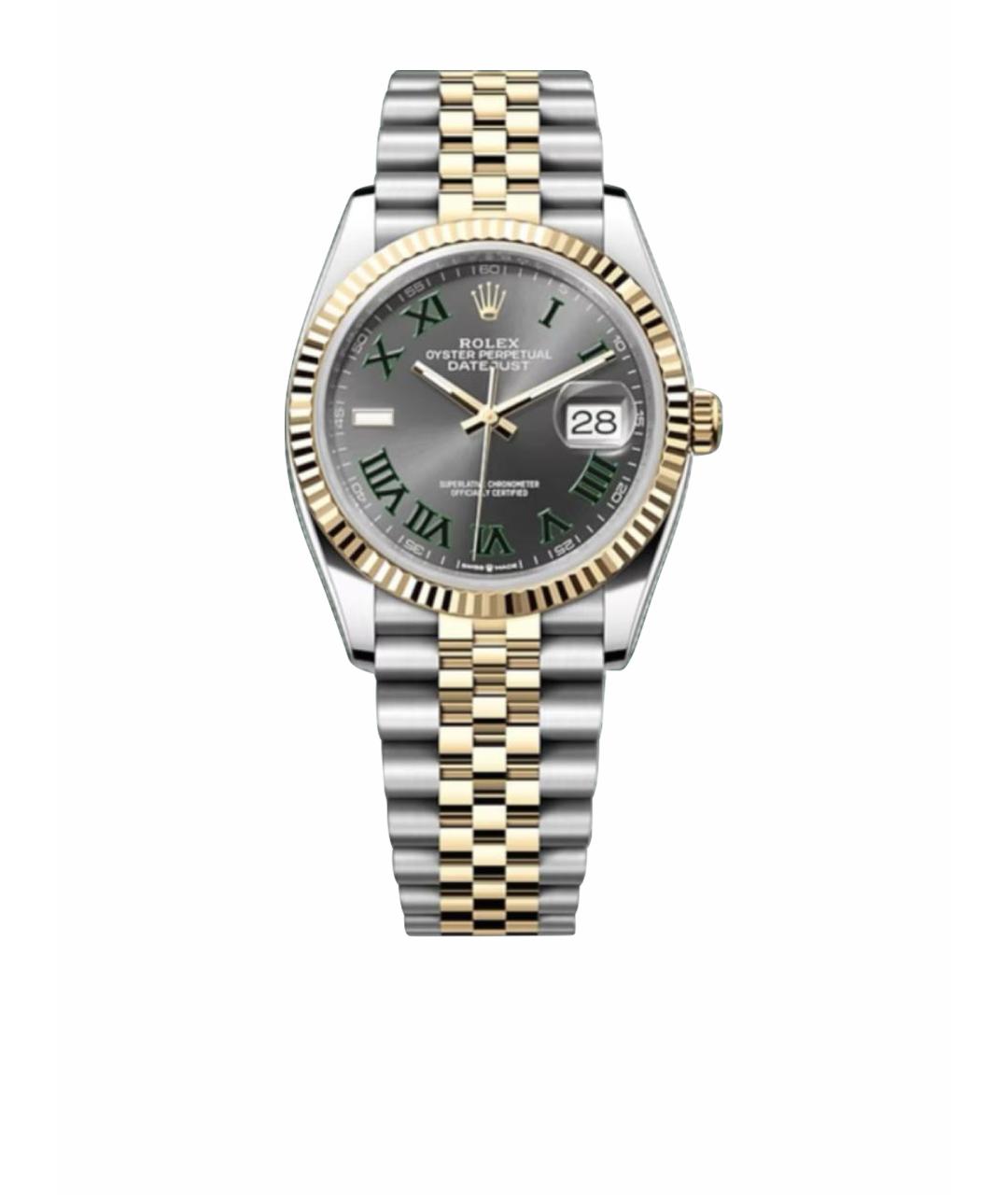 ROLEX Антрацитовые часы из желтого золота, фото 1