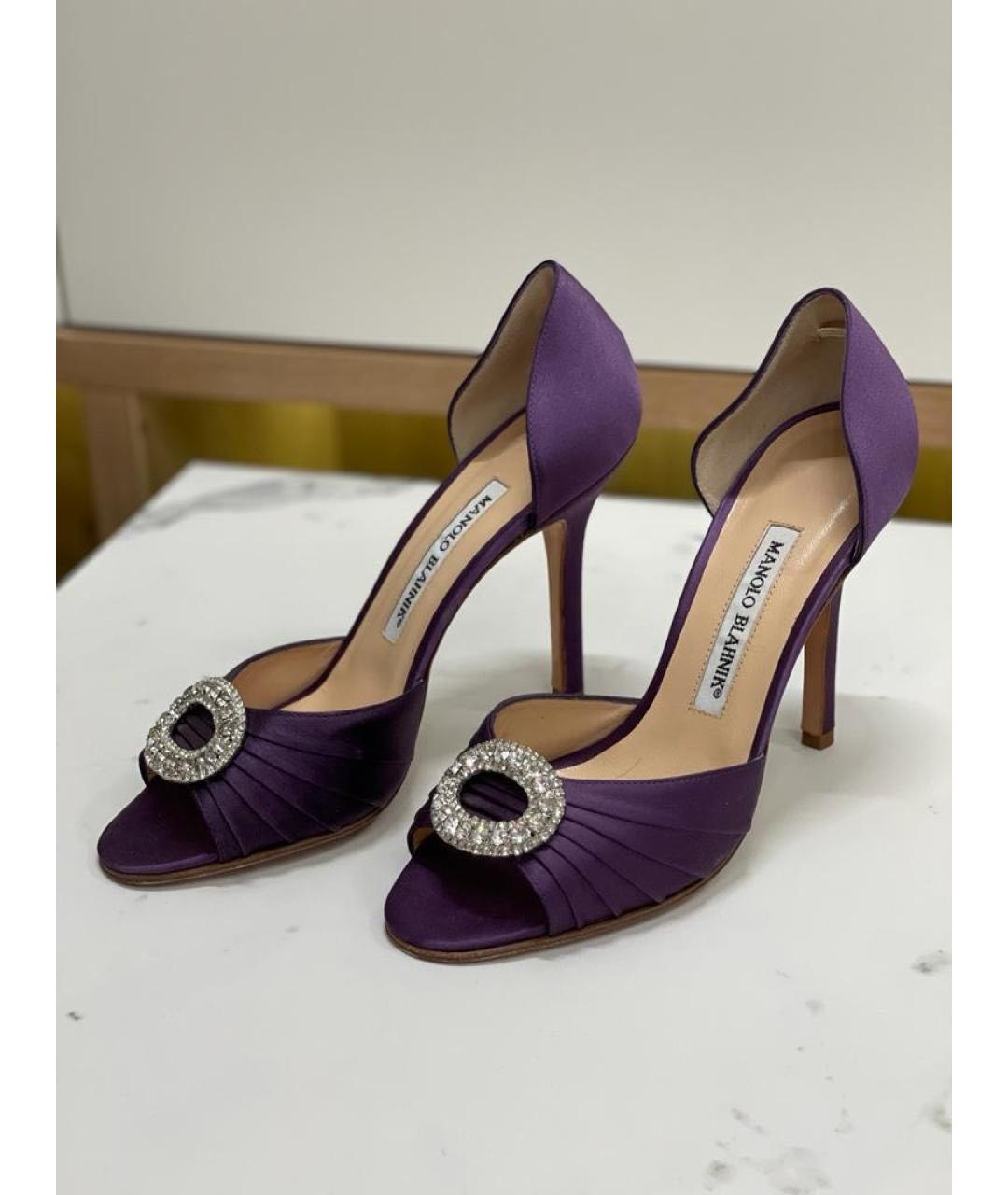 MANOLO BLAHNIK Фиолетовые текстильные туфли, фото 2