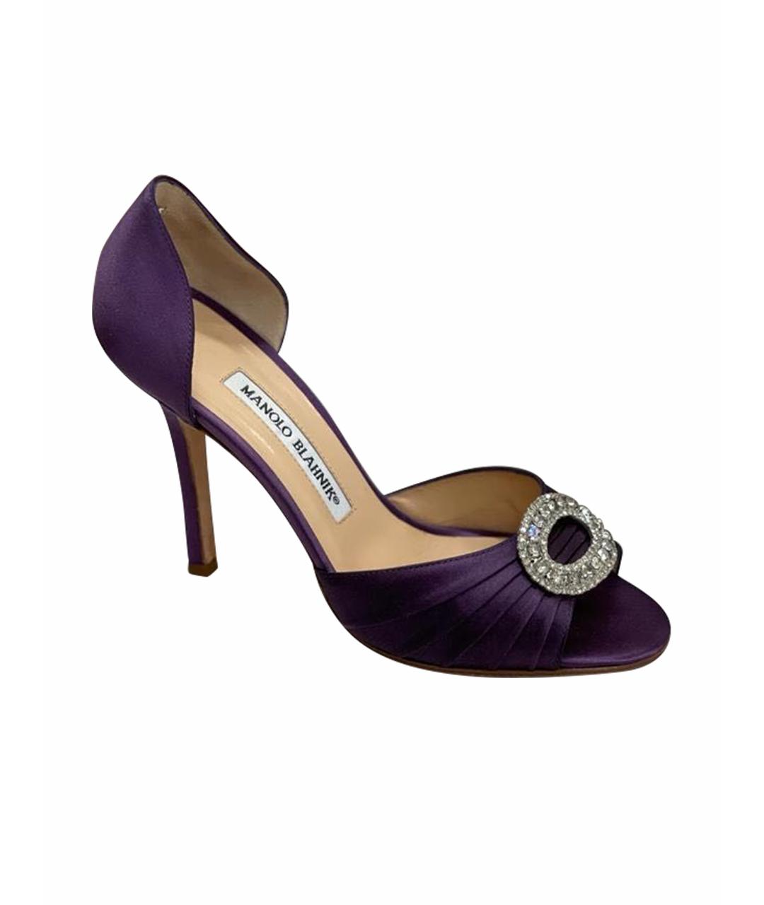 MANOLO BLAHNIK Фиолетовые текстильные туфли, фото 1