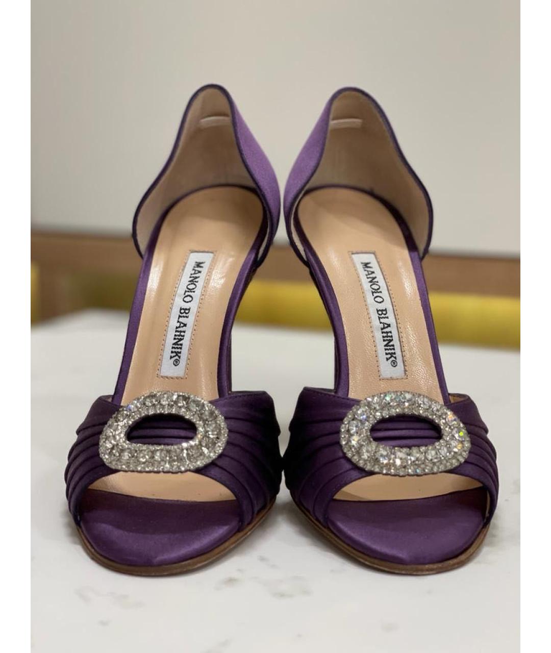MANOLO BLAHNIK Фиолетовые текстильные туфли, фото 3