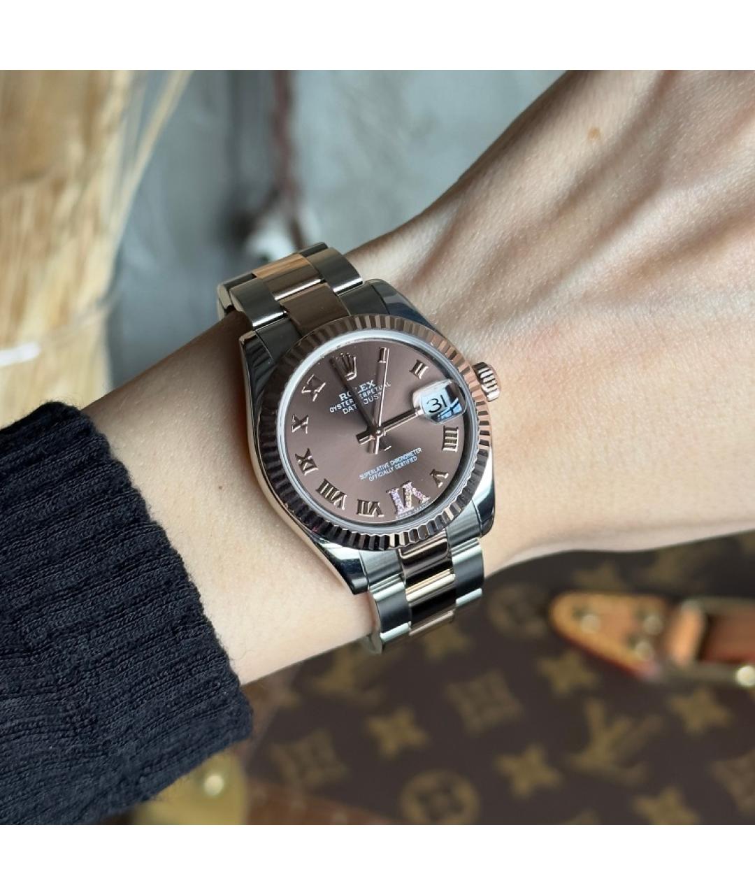 ROLEX Коричневые часы из розового золота, фото 3