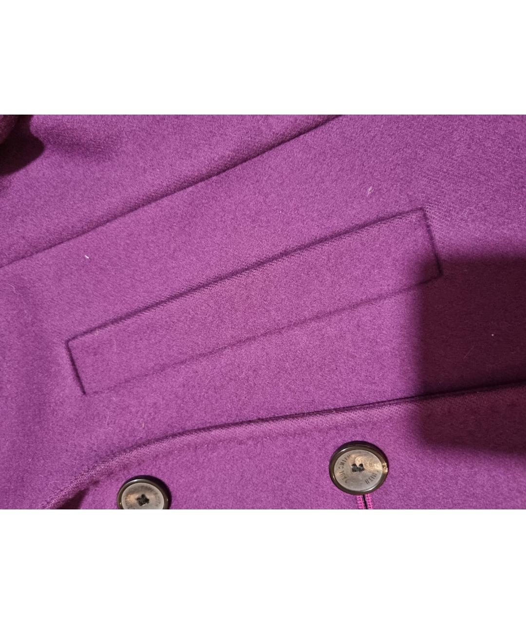 PAUL SMITH Фиолетовое шерстяное пальто, фото 6