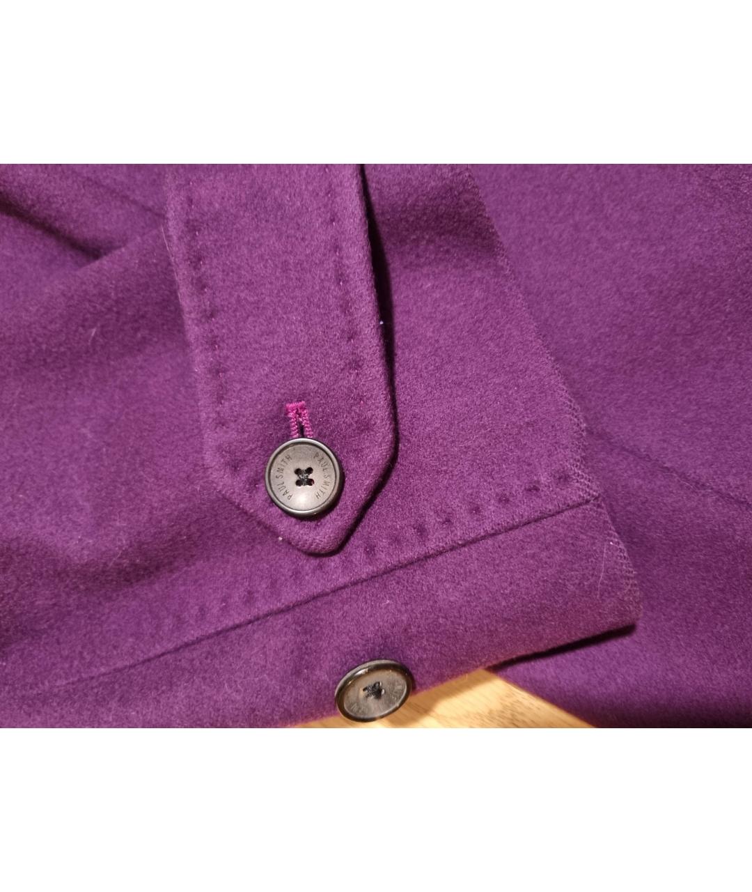 PAUL SMITH Фиолетовое шерстяное пальто, фото 4