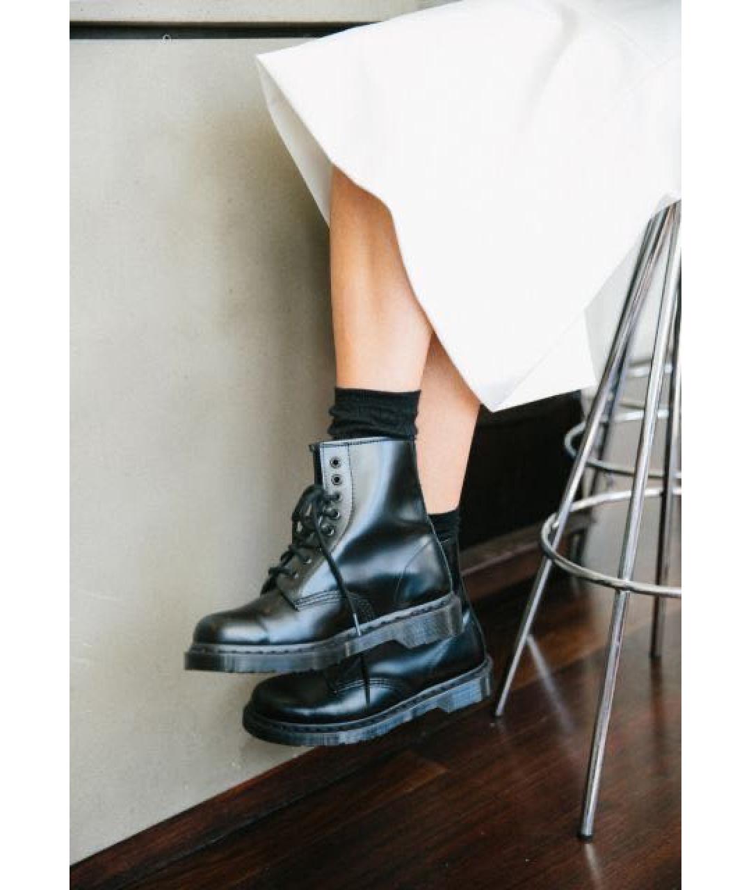 DR. MARTENS Черные кожаные ботинки, фото 4