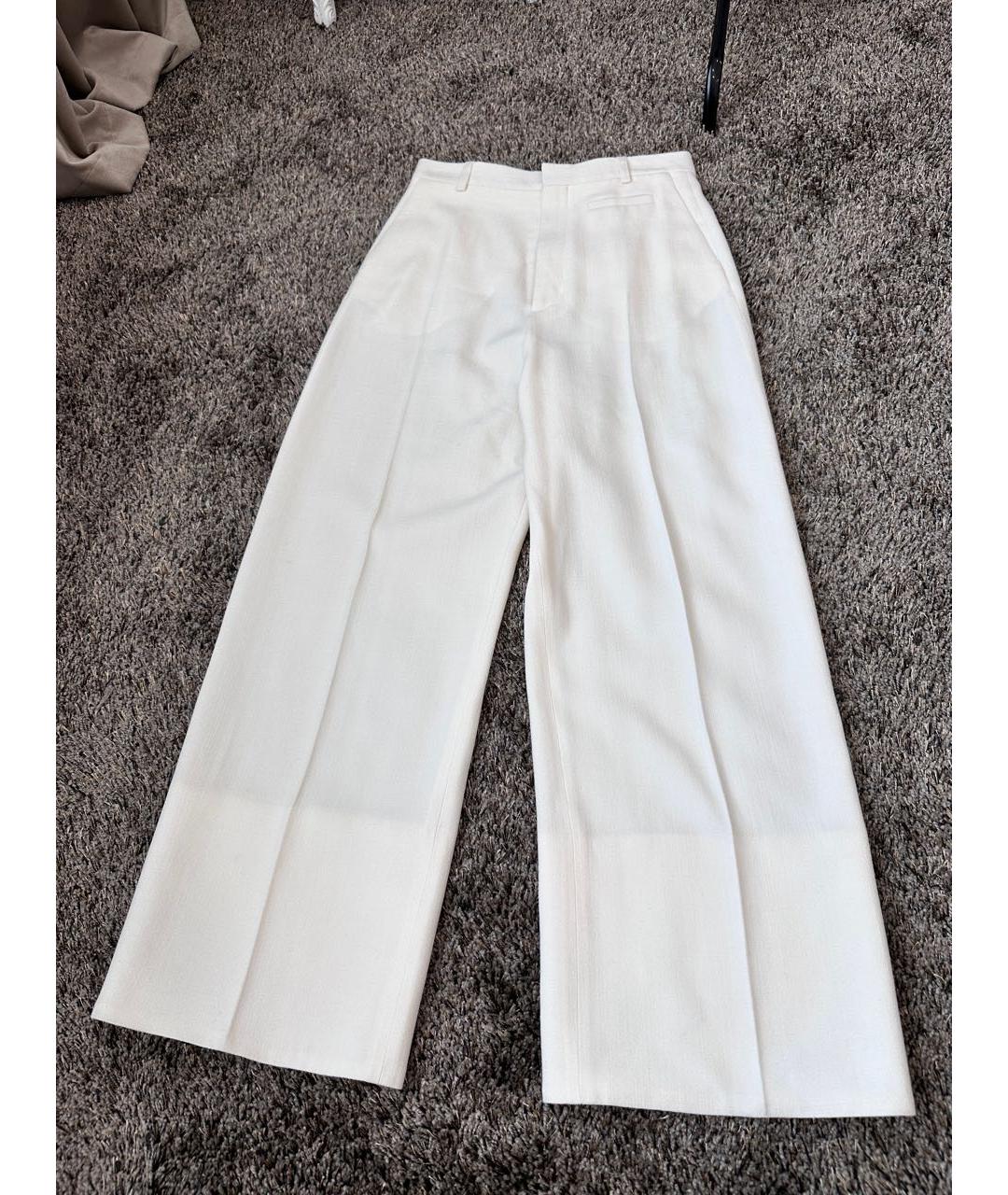 JACQUEMUS Белые льняные брюки широкие, фото 6