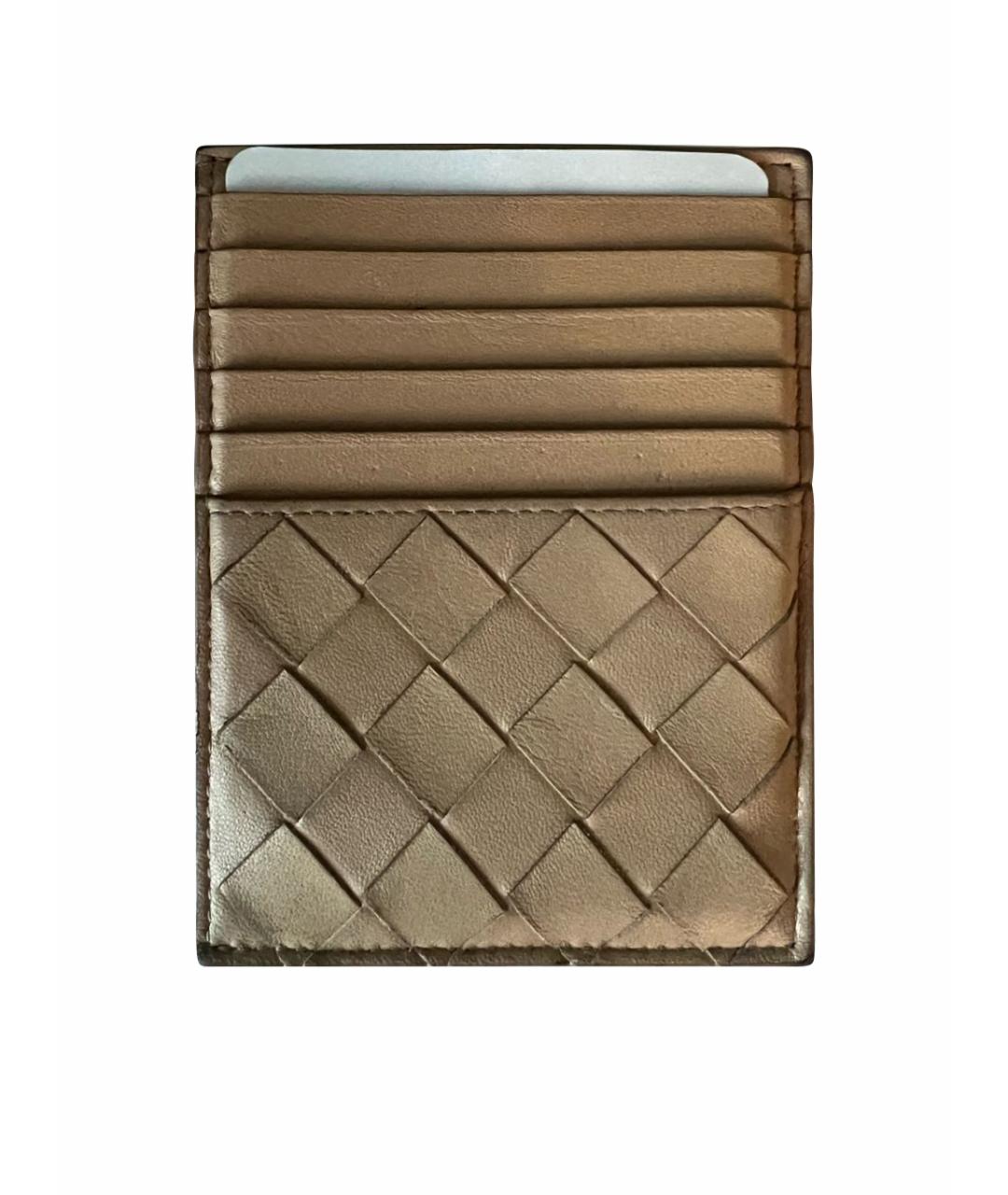 BOTTEGA VENETA Бежевый кожаный кардхолдер, фото 1