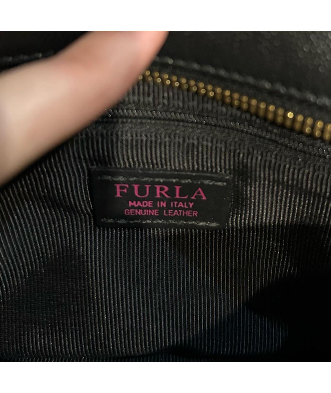 FURLA Черная кожаная сумка через плечо, фото 4