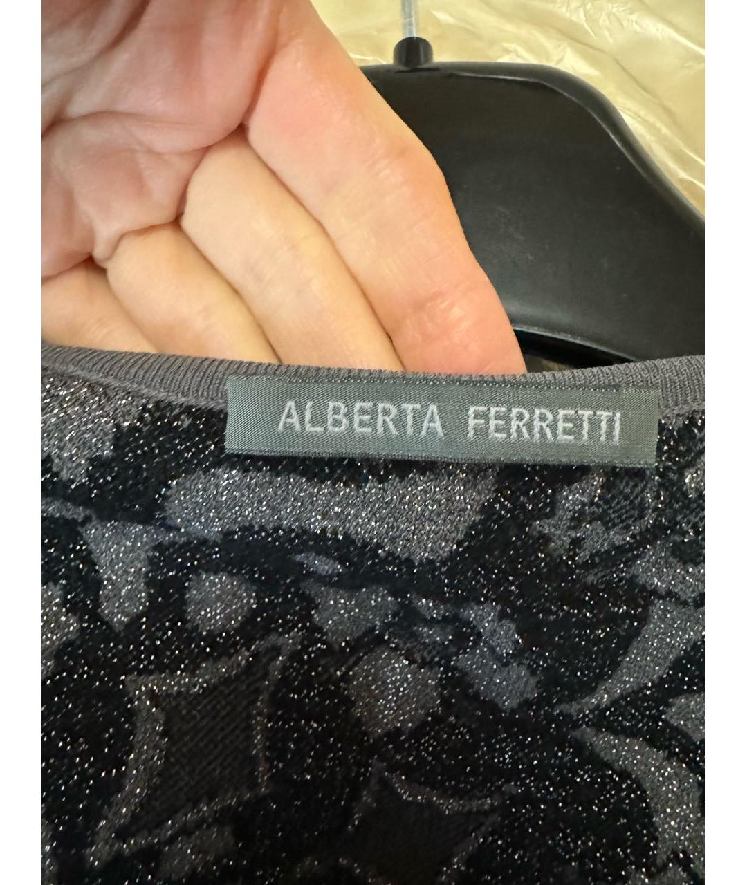 ALBERTA FERRETTI Черное полиэстеровое коктейльное платье, фото 6