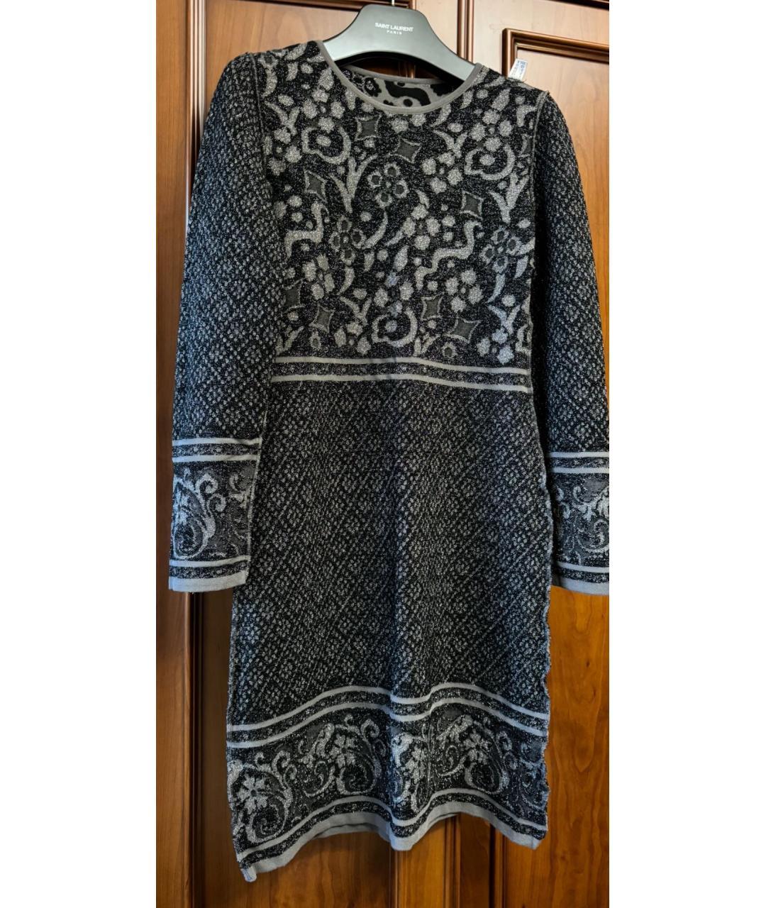 ALBERTA FERRETTI Черное полиэстеровое коктейльное платье, фото 3
